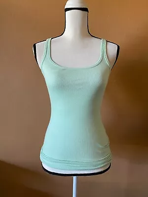 NWT Vince Pastel Green Pima Cotton Modal Ribbed Tank Top Size XS • $32.99