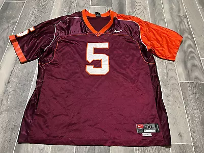 Vintage Nike Virginia Tech Hokies #5 NCAA College Football Jersey Mens XXL • $39.99