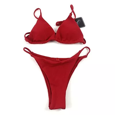 $9.99 • Buy Zaful Womens 2 PC Swimwear Size M Bikini Top & Cheeky Red