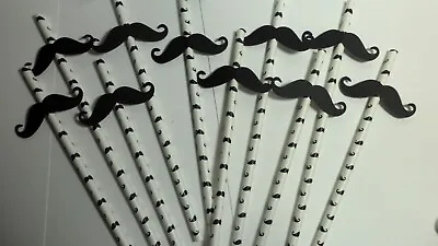 Mustache Theme Party Favors Paper Straws Drinks 10 PIECES • $9.99