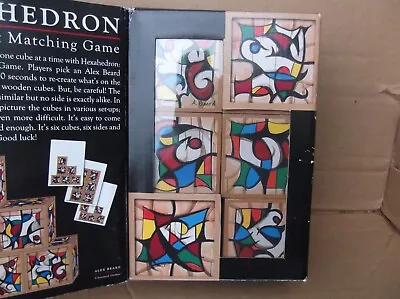 RARE 2009 HEXAHEDRON WOOD BOARD GAME Abstract Matching Brain Teasers ALEX BEARD • $13.25