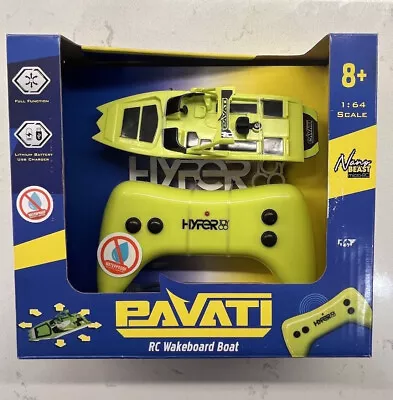 Pavati RC Wakeboard Boat 1:64 Scale Green 2.4 GHz Hypertoys Nano Beast Micro New • $13.99