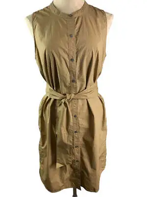 Medium J.Crew Collection Women's Sleeveless Poplin Shirtdress Brown Style#J1570 • $41.65