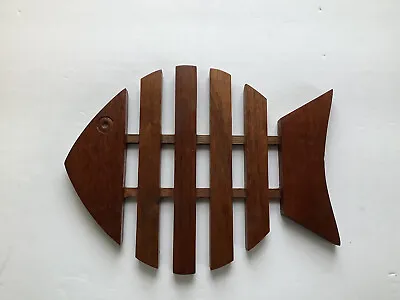Vtg Tullio Bottino Brazil MCM Hard Wood Trivet Fish Mid Century Modern Handmade • $17
