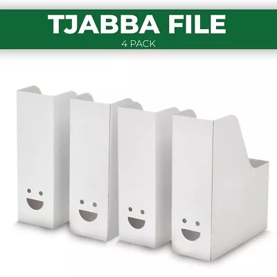 Ikea TJABBA Magazine File Holder Filing Storage Organiser Boxes Home (Pack 4  ) • $10.45