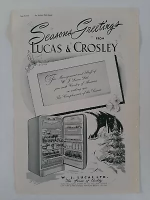 Vintage Australian Advertising 1955 Ad LUCAS & CROSLEY Refrigerator Fridge Art  • $16.95