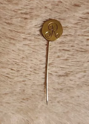 10kt Solid Gold Top Monogrammed R Victorian Vintage Hat Stick Pin! Not Scrap • $31.95