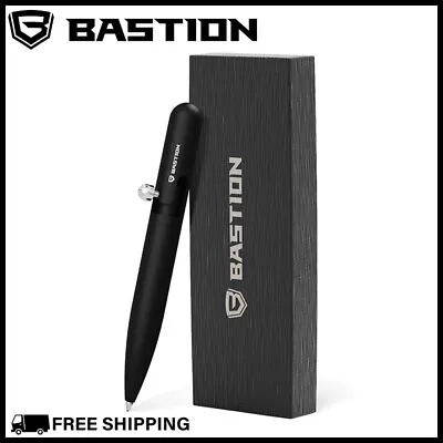 BASTION MINI BOLT ACTION PEN BLACK Slim Aluminum Retractable Short Ballpoint NEW • $34.99