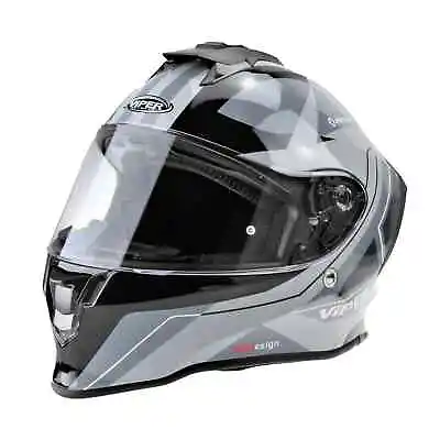 Viper RS-55 Full Face Cyclone Grey Motorcycle Motorbike Racing Helmet • $89.57