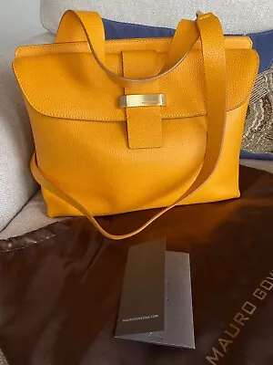 NWT Mauro Governa Yellow Leather Shoulder Bag Handmade Italy • $1500