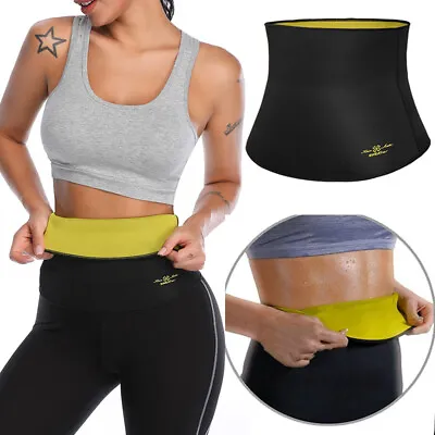 Women Tummy Control Waist Trainer Trimmer Sauna Sweat Belt Body Shaper Slimming • £11.79