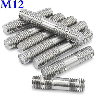 M12 - 1.75 40-250mm A2 Stainless Steel Double End Threaded Stud Bolts Screws Rod • $11.69