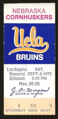 Sep 9 1972 UCLA Nebraska Ticket Stub UCLA Ends Nebraska 32 Game Winning Streak • $74.99