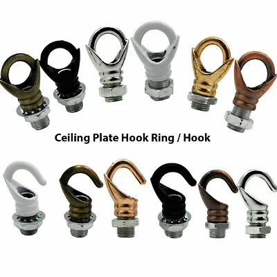 5 X Ceiling Rose Hooks Chandelier Vintage Metal Retro Style Light Finishes • £5.59