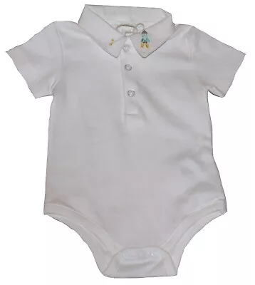 Marie Chantal 100% Pima Cotton Collared One Piece New Born 0 NB MTHS NWT SP £38  • £10