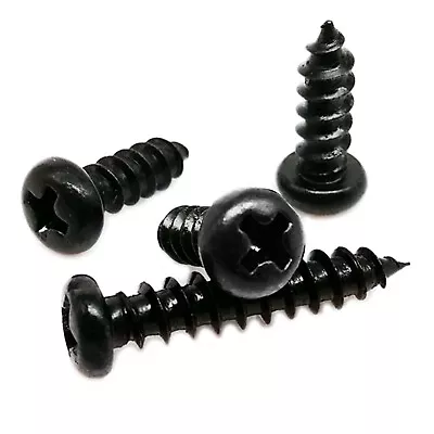 Miniature Pan Head Self-Tapping Screws - Black Phillips Micro Screws • £2.95