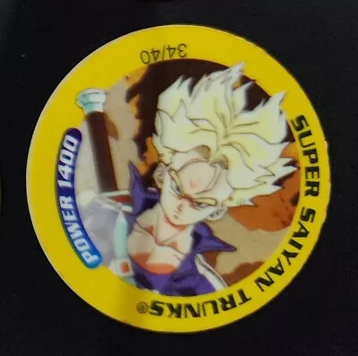 #34 Dragon Ball Z Dizk Tazo Super Saiyan Trunks DBZ Series 1 2000 Pogs • $12