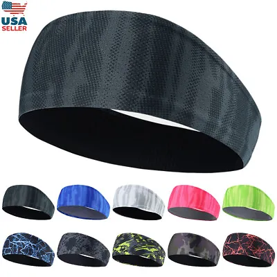 Men Women Headband Sweatband Hairband Moisture Wicking Workout Sports Headbands • $5.99