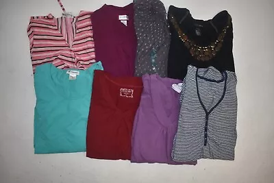 Wholesale Bulk Lot Of 8 Womens Size Large 12 14 Short Sleeve Maternity Blouses • $60