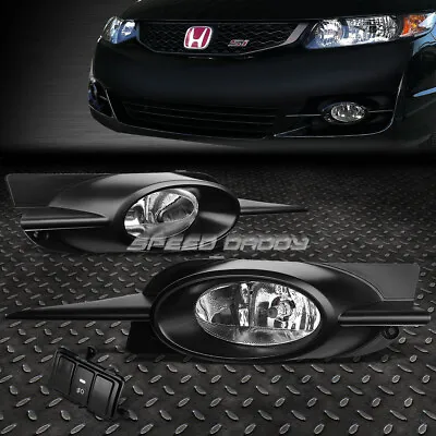 For 09-11 Honda Civic Coupe Fg1/2 Clear Lens Oe Driving Fog Light Lamp+switch • $46.88