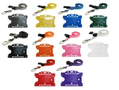 Single Sided Plastic Rigid ID Card Holder ID Badge Holder Free POSTAGE • £1.95