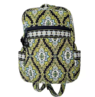 Vera Bradley Quilted Cambridge Top Handle Backpack Green & Navy Bag - Adjustable • $14.99