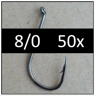 50x 8/0 Octopus Beak Suicide Fishing Hooks Tackle Chemically Sharpened • $14
