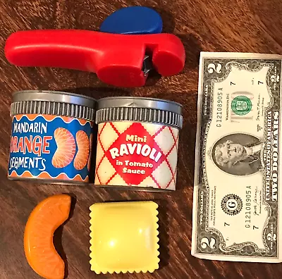 Melissa Doug Fisher Price Fun Food ● Can Opener Orange Ravioli ● Unique Rare • $58.95