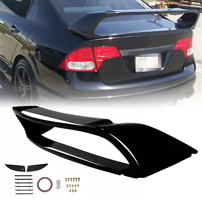 Gloss Blk Painted Rear Trunk Spoiler Wing JDM Mugen Style For Honda Civic 06-11 • $59.99