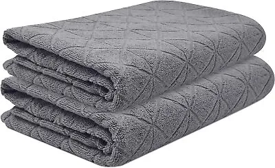 2 Large Grey Bath Sheets Towels Jumbo 100% Egyptian Cotton Reusable Quick Dry UK • £15.99