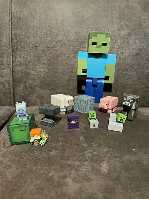 Minecraft Action Figure Over World Animal 2” Mini 8.5” Zombie Sheep Mixed Lot • $18