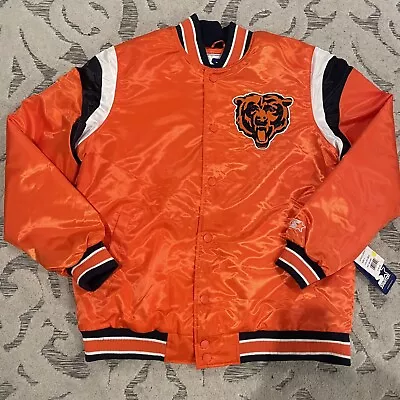 NWT Starter Chicago Bears NFL Orange Snap Up Jacket Mens L • $125