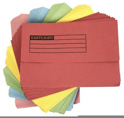 £1.99 • Buy Document Wallets Half Flap A4 Foolscap 285 Gms Cardboard Manilla Filing Folder