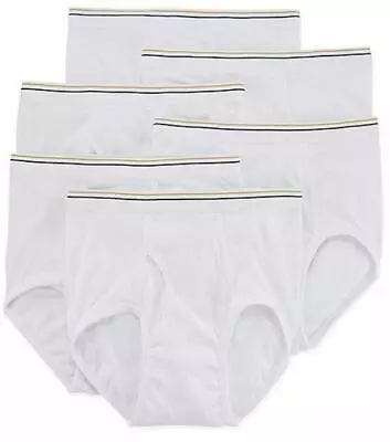 Stafford Men's Full Cut Briefs (6-Pack) XL Size: 42 White 100% Cotton Underwear • $16.95