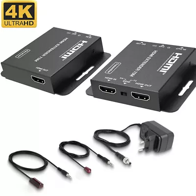 4K HDMI Extender POC With Loop Out&IR Over Cat5e/6 RJ45 Ethernet Cable Up To 70M • $57.94
