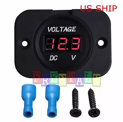 12V-24V Car Auto Motorcycle Red LED Digital Waterproof Voltmeter Gauge Meter P1 • $4.62