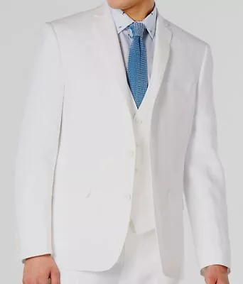 $275 Bar III Men's White Slim-Fit Linen Blazer Suit Sport Coat Jacket Size 42R • $87.98