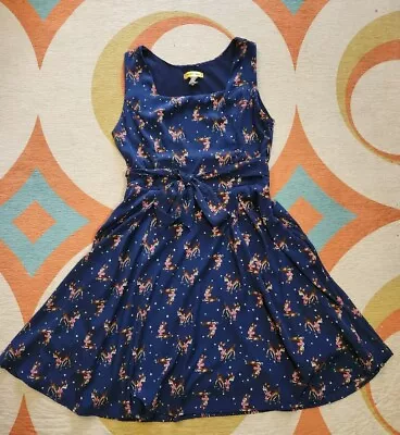 Modcloth Rare Navy Deer Dress Size Small • $22