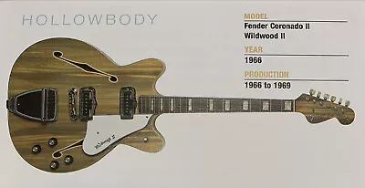 1966 Fender Coronado II Wildwood II Body Guitar Fridge Magnet 5.25 X2.75  NEW • $4.15