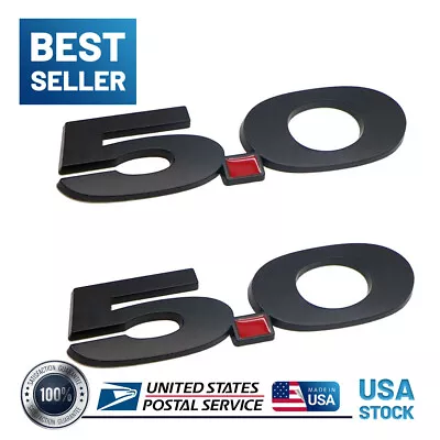 2PCS Metal 5.0 Emblem For 2011-14 Mustang GT Left Right Fender Matte Black Badge • $11.69