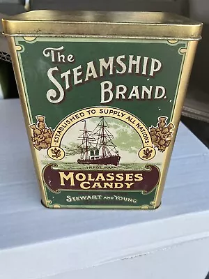 Vintage The Steamship Brand Molasses Candy Tin Can By Stewart & Young Glasgow • $9.95