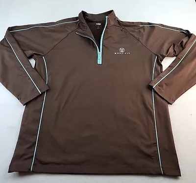 PRX Monavie Logo Mens XL Brown 1/4 Zip Pullover Active Jacket • $16.19