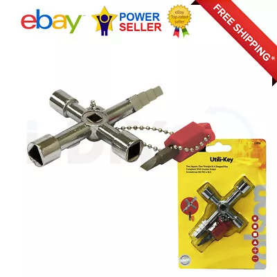 4 Way Key Gas Plumbing Radiator Quality Solid Bleed Utility DIY Multi Purpose • £4.49