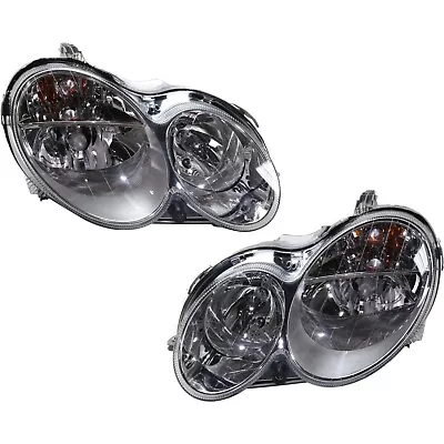 Headlight Set For 03-06 Mercedes Benz CLK500 CLK55 AMG CLK320 LH RH Halogen CAPA • $389.74