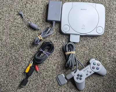 Playstation 1 PS1 PS One Mini Slim Console - System 1 Controller & Cords Tested • $60