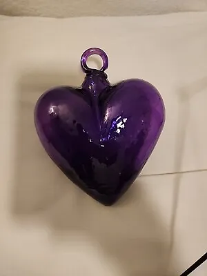 4  Mexican Purple Hand Made  Heart Ornament Sun Catcher • $26