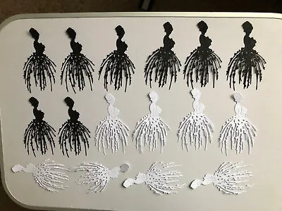 16 Lady Die Cuts In White And Black • £1