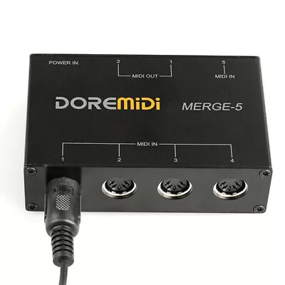 NEW DOREMiDi Merger 5 Input 2 MIDI USB Power Supply Controller Adapter Convert • $58.99