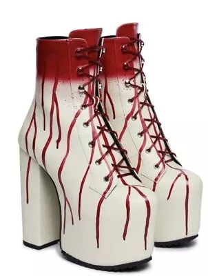 Women’s Dolls Kill Trickz N’ Treatz Scream Queen Platform Boots Size 5M • £72.32