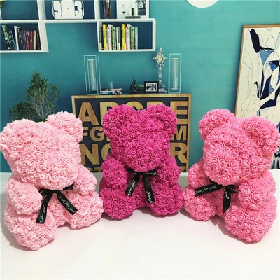 $15.38 • Buy Lovely Rose Flower Teddy Bear Doll Wedding Decor Birthday Valentine Day Gift NEW